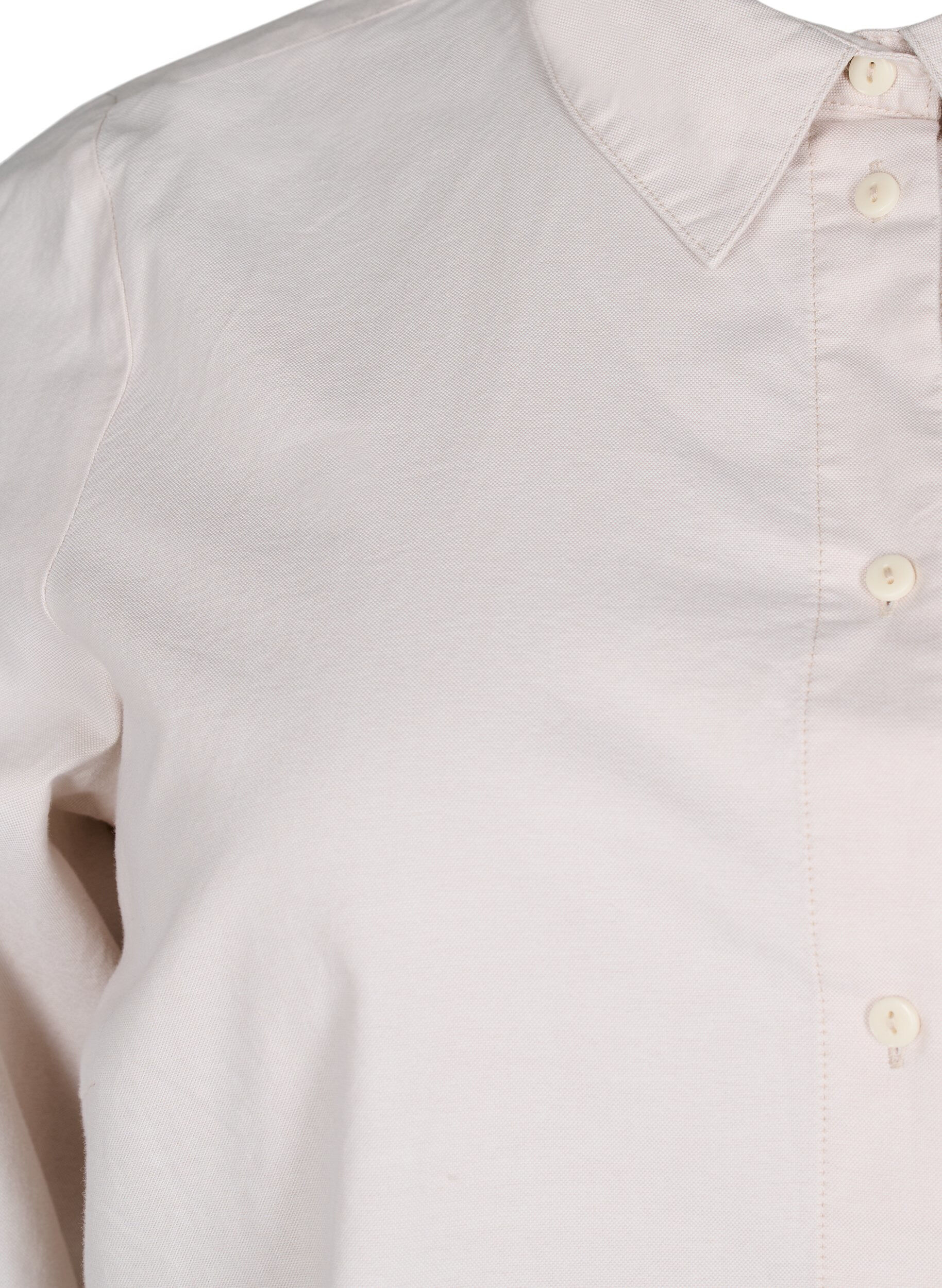 Zizzi Langermet bomullsskjorte, Beige, Packshot image number 2