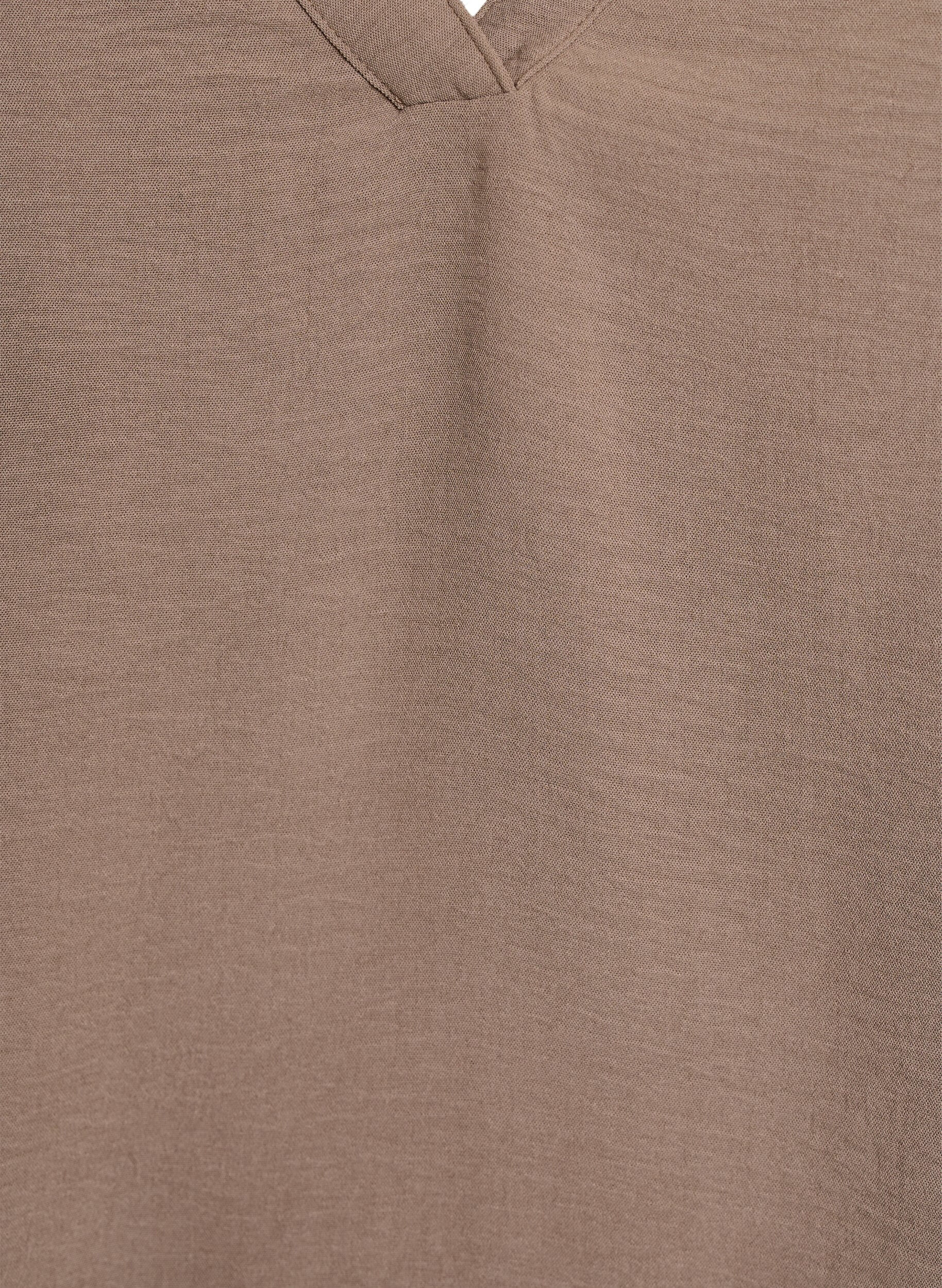 ZizziErmel&oslash;s overdel med rynkedetaljer, Brun, Packshot image number 2