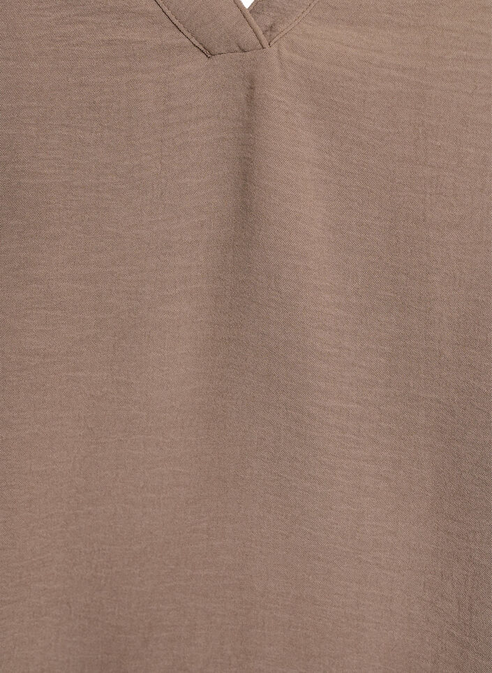 Ermel&oslash;s overdel med rynkedetaljer, Brun, Packshot image number 2