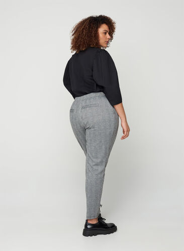 Rutete bukser med lommer, Black Check, Model image number 0