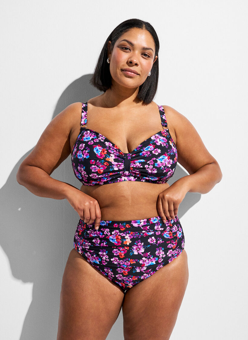 Bikinioverdel med b&oslash;yle og m&oslash;nster, Lilla, Model image number 1