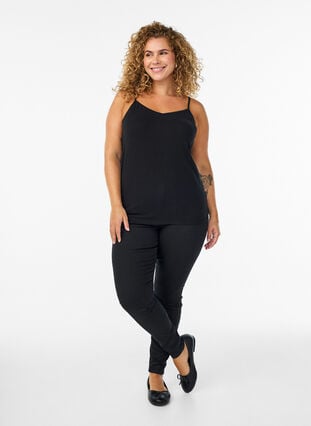 Zizzi Basistopp i bomull, Svart, Model image number 1