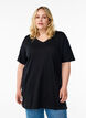 Ensfarget oversized T-skjorte med V-hals, Svart, Model image number 0