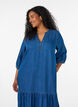 Denim maxikjole med volang lag, Bl&aring;, Model image number 2