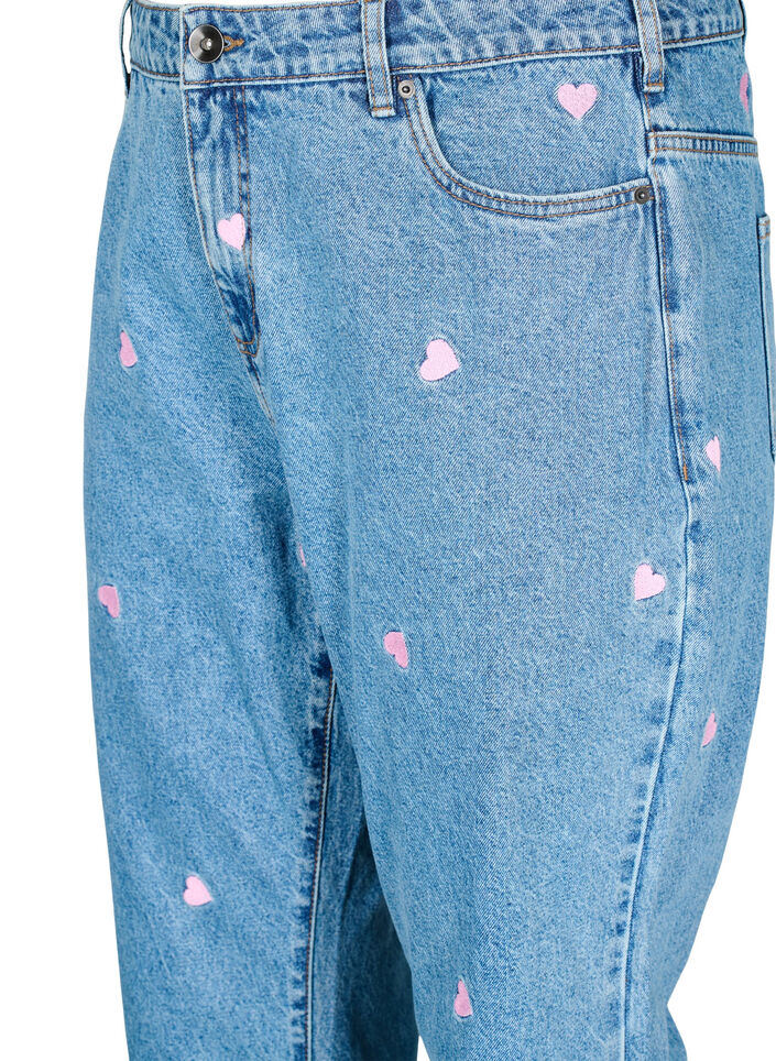 Høy midje Gemma jeans med lepper, Blå, Packshot image number 2