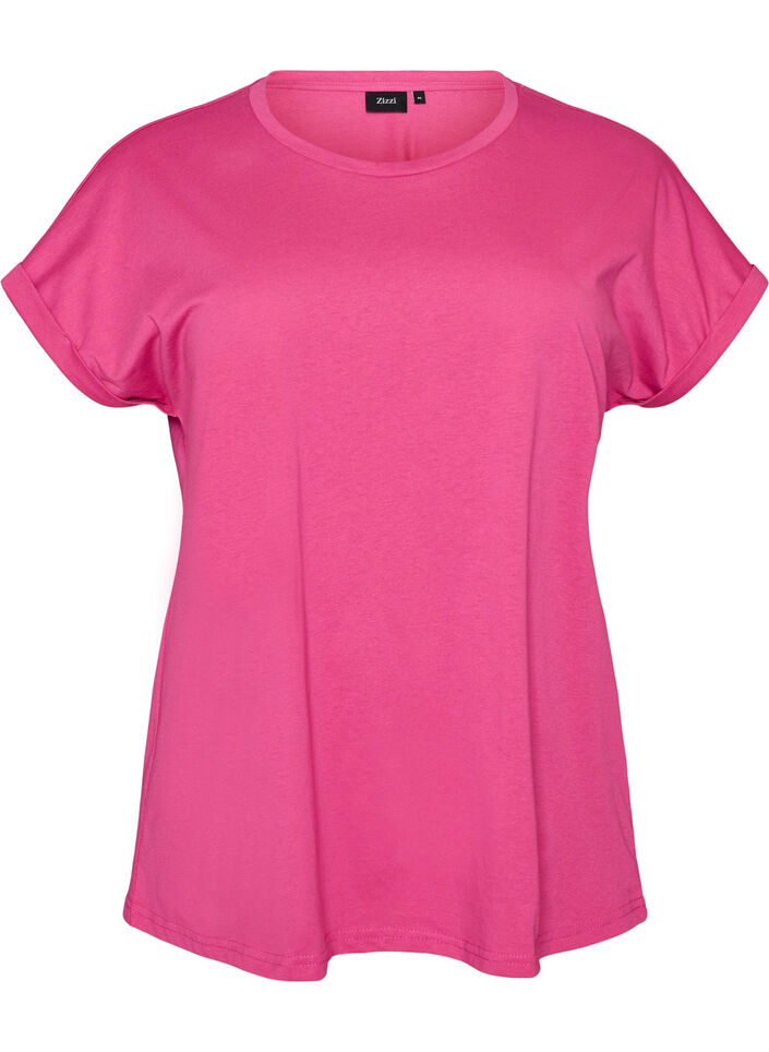 Kortermet T-skjorte i bomullsblanding, Rosa, Packshot image number 0