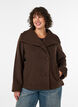 Kort jakke med asymmetrisk knappelukking, Brun, Model image number 0