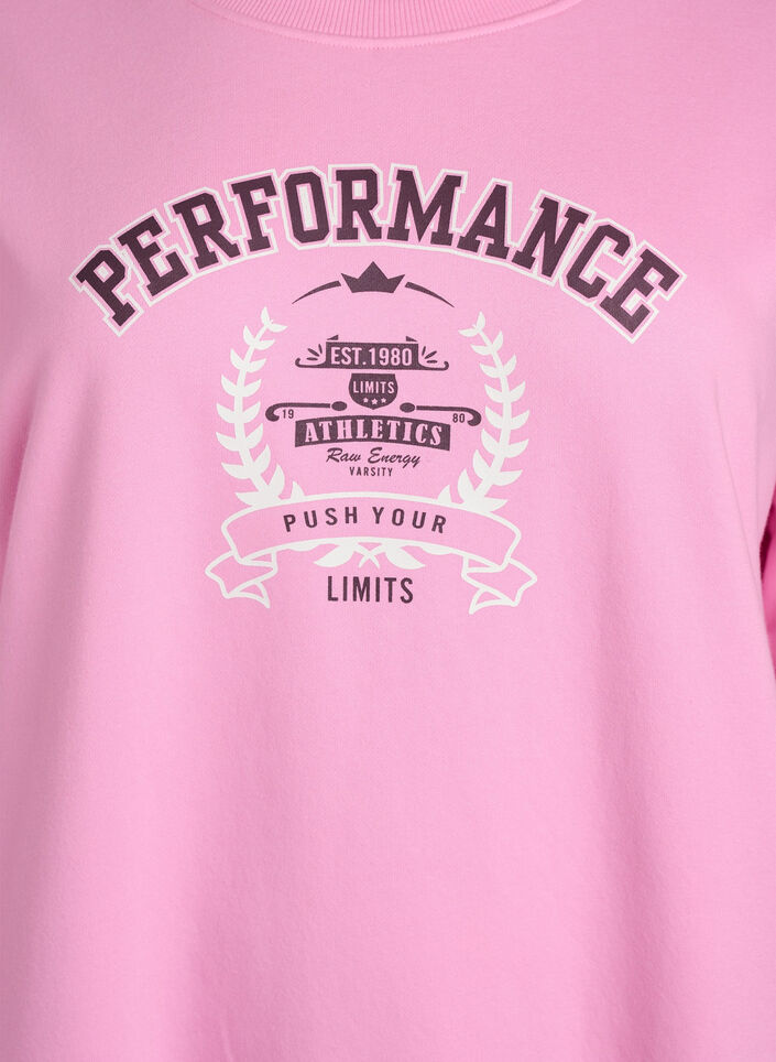 Sweatshirt med teksttrykk, Rosa, Packshot image number 2