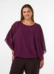 Chiffonbluse med ballongeffekt, Lilla, Model image number 0