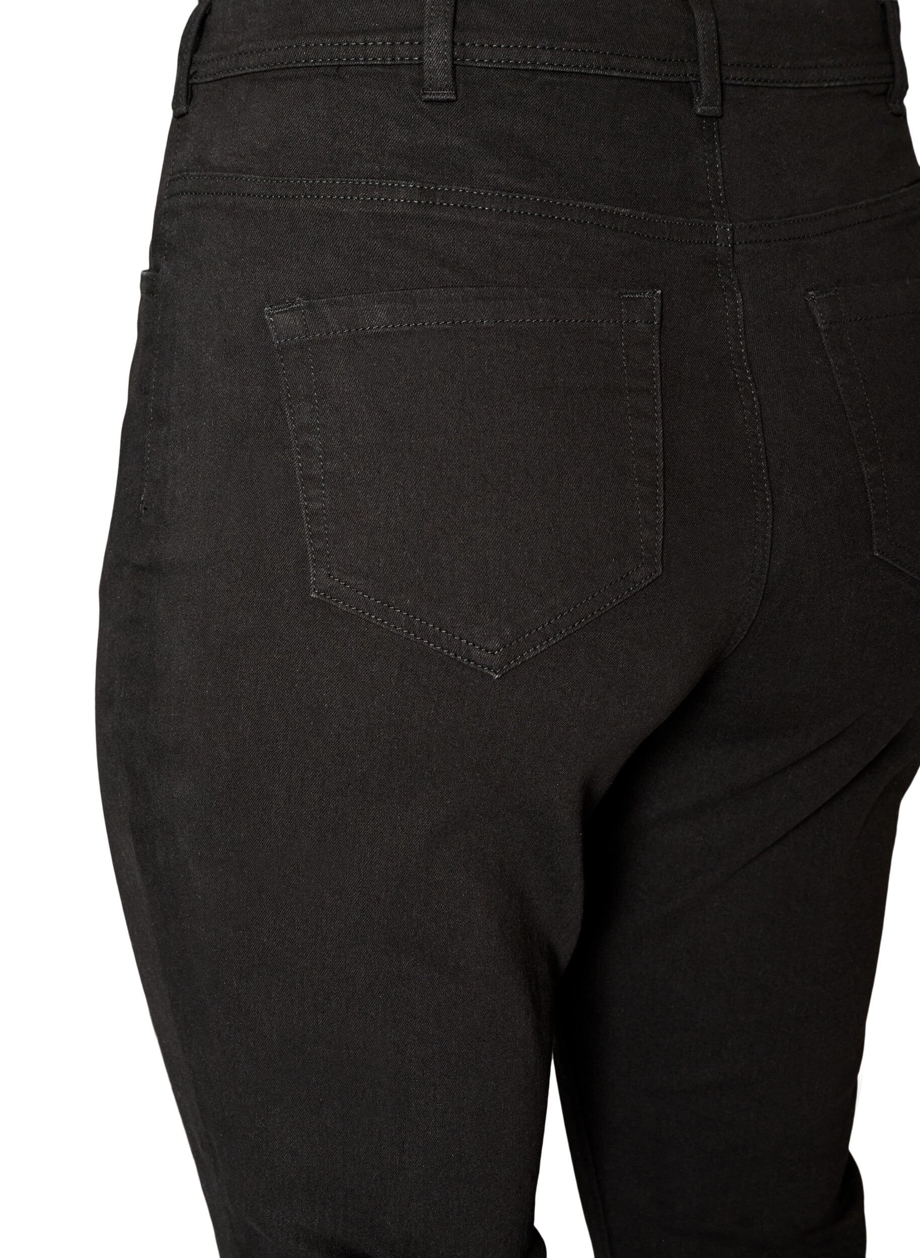ZizziH&oslash;ytlivs jeans med bootcut, Svart, Packshot image number 3