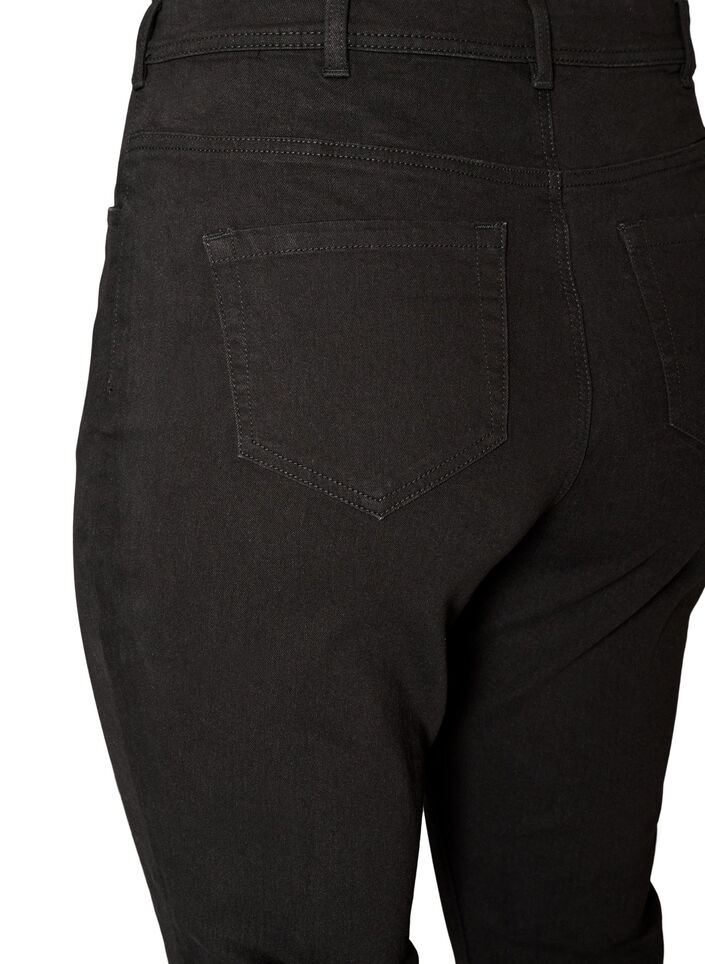 H&oslash;ytlivs jeans med bootcut, Svart, Packshot image number 3