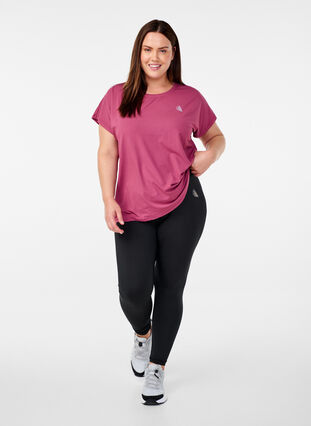 Zizzi Ensfarget t-skjorte til trening, Rød, Model image number 1