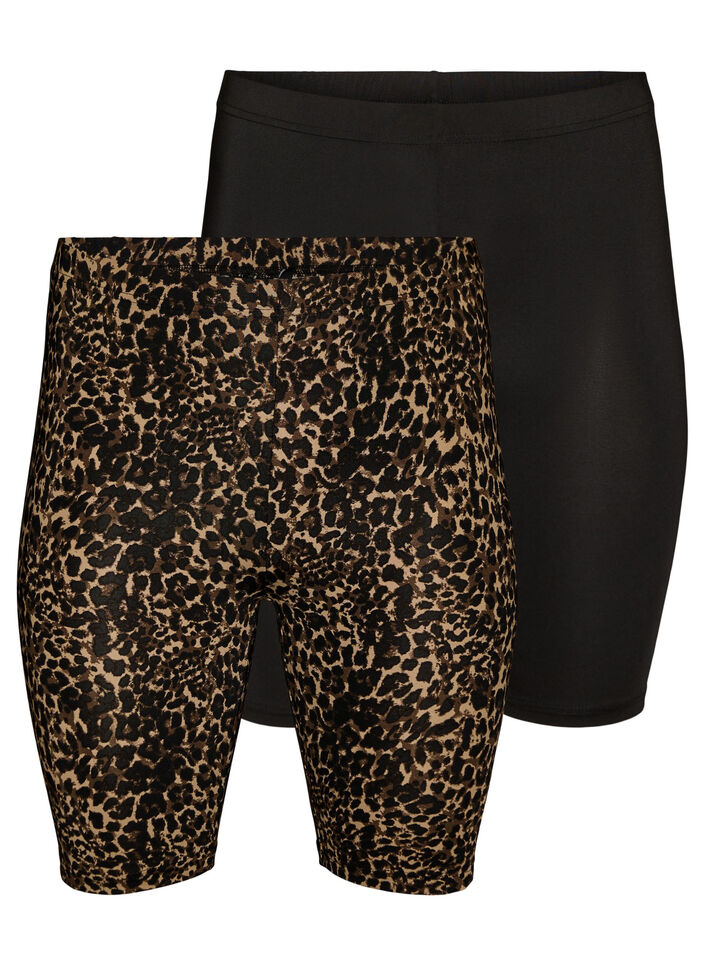 2-pakke sykkelshorts, Brun, Packshot image number 0