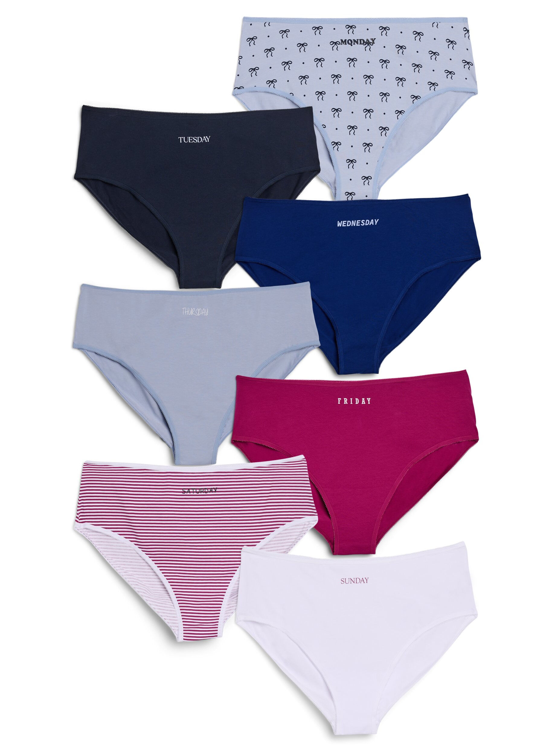 Zizzi7-pakning med truser med regular waist, Bl&aring;, Packshot image number 0