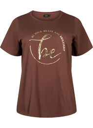 T-skjorte av økologisk bomull med mønster, Chestnut W. Be GF
