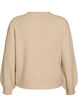 Kabelstrikket cardigan med perleknapper, Beige, Packshot image number 1