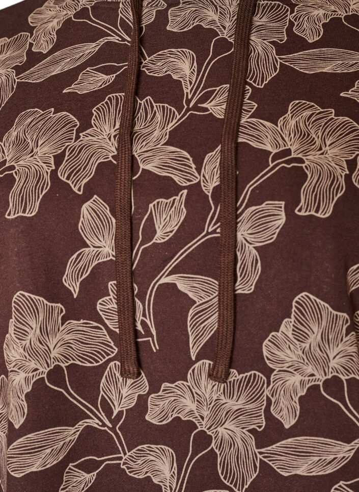 Hettegenser med trykk over hele plagget, Brun, Packshot image number 2