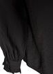 Skjortebluse med broderte blomsterapplikasjoner, Svart, Packshot image number 3