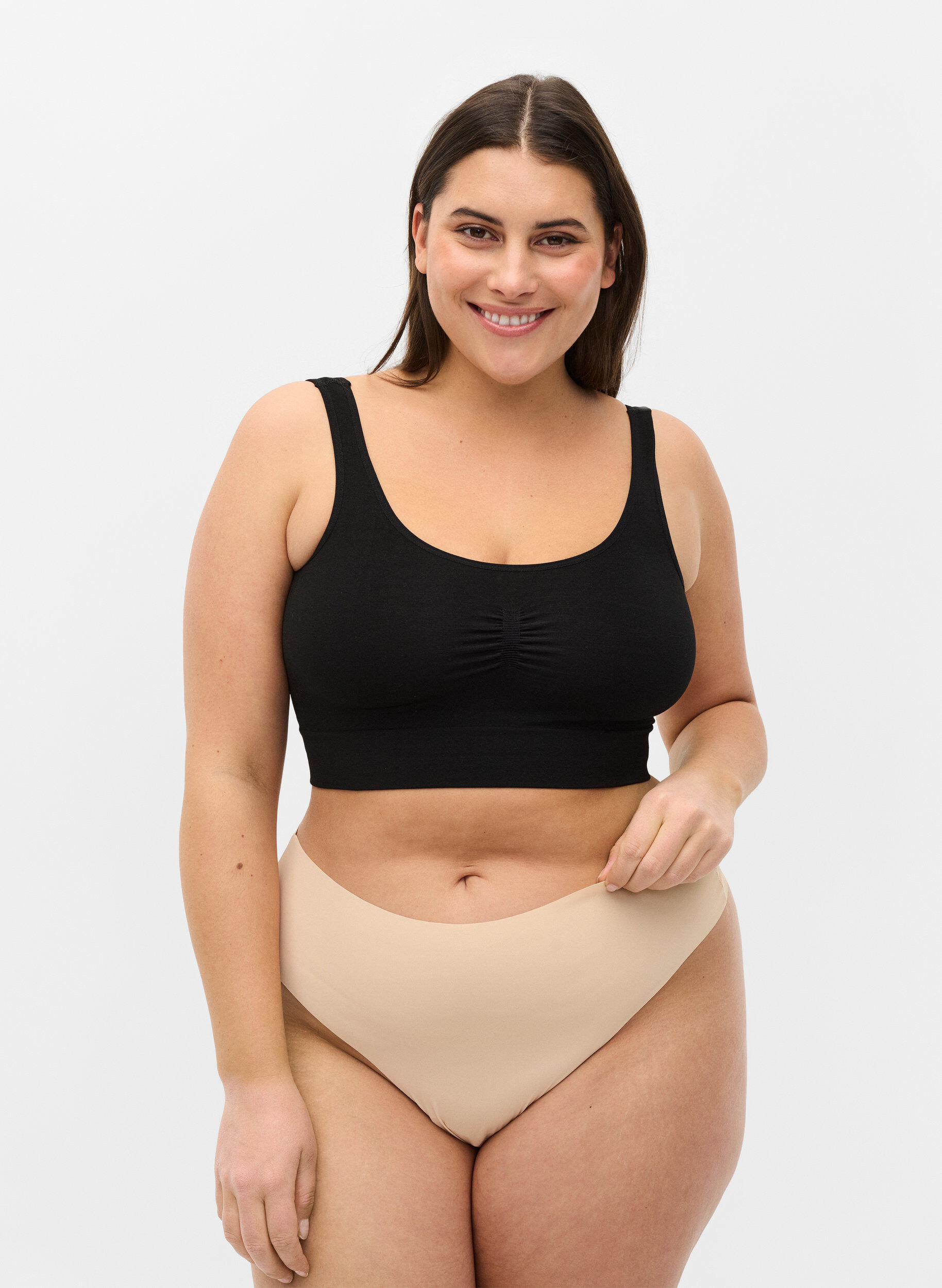 Zizzi S&oslash;ml&oslash;s g-streng, 2 stk., Beige, Model image number 0