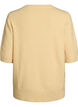 Strikket bluse med korte ermer, Gul, Packshot image number 1