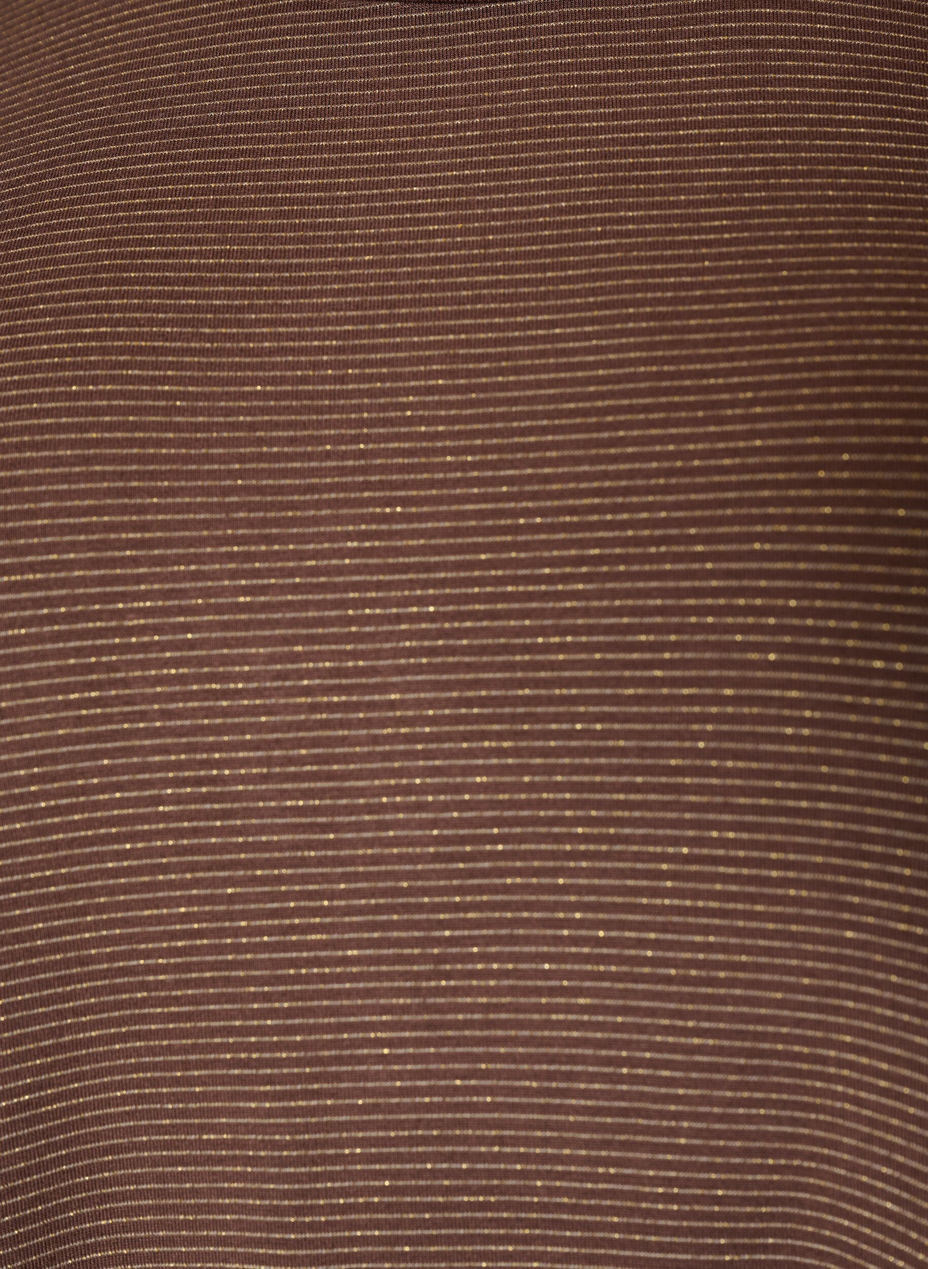 ZizziT-skjorte i viskose med glitterstriper, Brun, Packshot image number 2