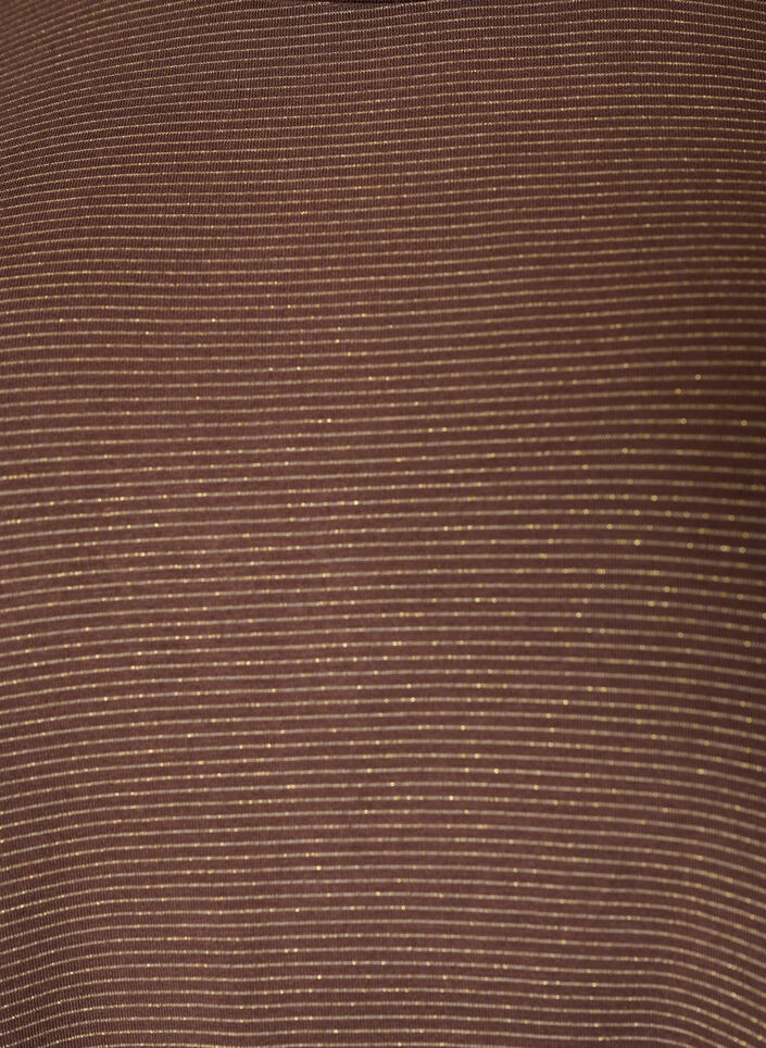 T-skjorte i viskose med glitterstriper, Brun, Packshot image number 2