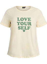 T-skjorte med trykk, Gul