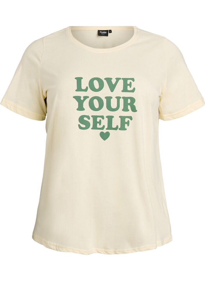 T-skjorte med trykk, Gul, Packshot image number 0