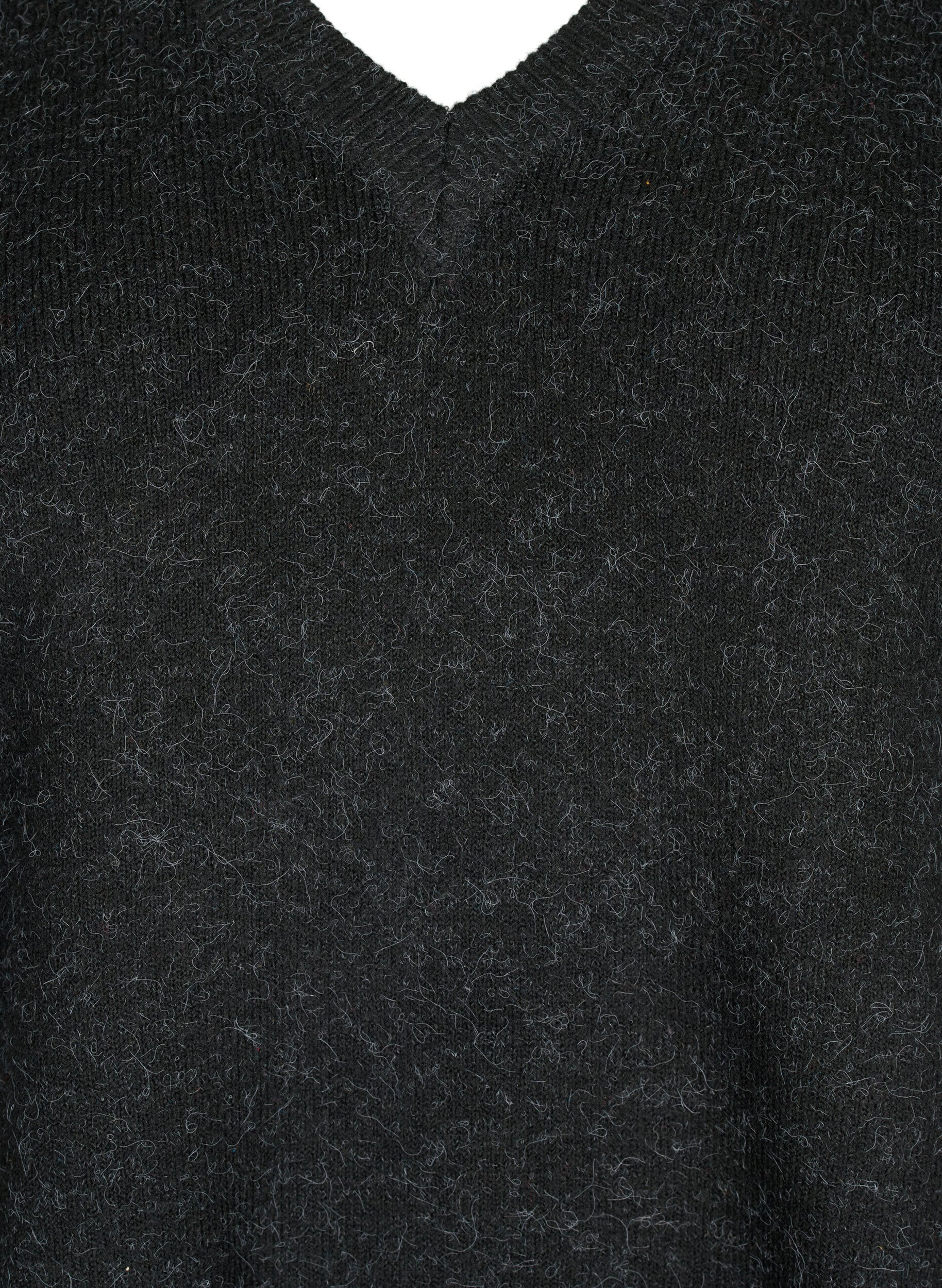 ZizziMelert genser med v-hals, Dark Grey Melange, Packshot image number 2