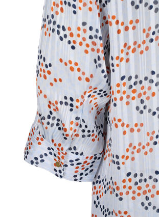 Mønstrete skjortebluse med 3/4 ermer, Multi Dot, Packshot image number 3