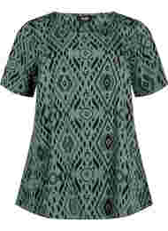 FLASH - Bluse med korte ermer og mønster, Balsam Graphic