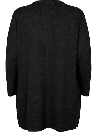 Zizzi Ribbestrikket cardigan med lommer, Grå, Packshot image number 1