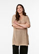 FLASH - Kortermet strikket bluse med v-hals, Beige, Model image number 0