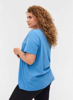 Kortermet t-skjorte med print, Blue Jasper, Model image number 1