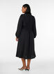 Midikjole med smock og dekorative knapper, Svart, Model image number 1