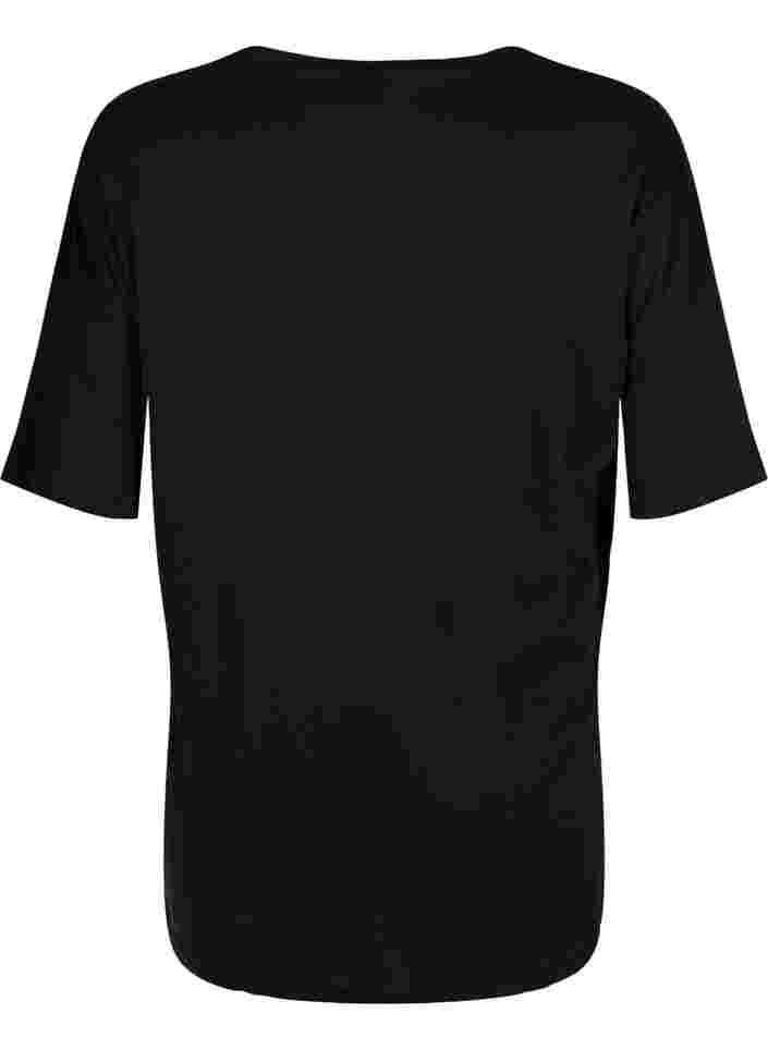T-skjorte i bomull med trykk, Black/Dubarry, Packshot image number 1