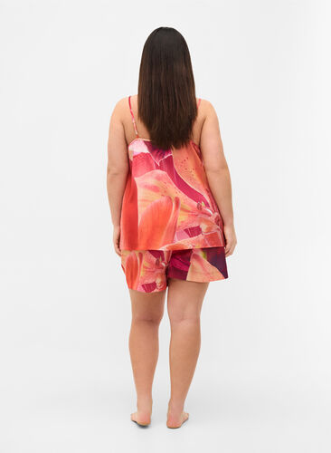 Mønstrete shorts med knyting, Orange Pink AOP, Model image number 1