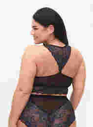 BH med blonder og mesh, Black w. blue lace, Model