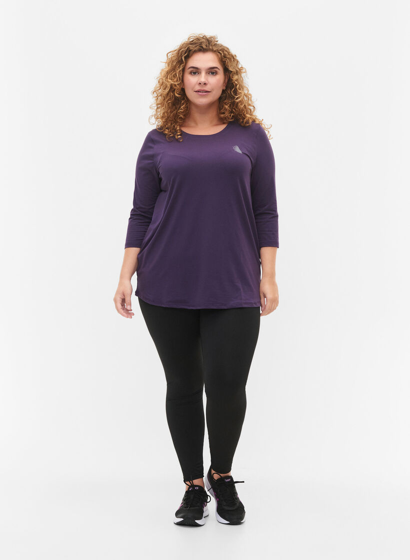 Treningsgenser med 3/4-ermer, Lilla, Model image number 1
