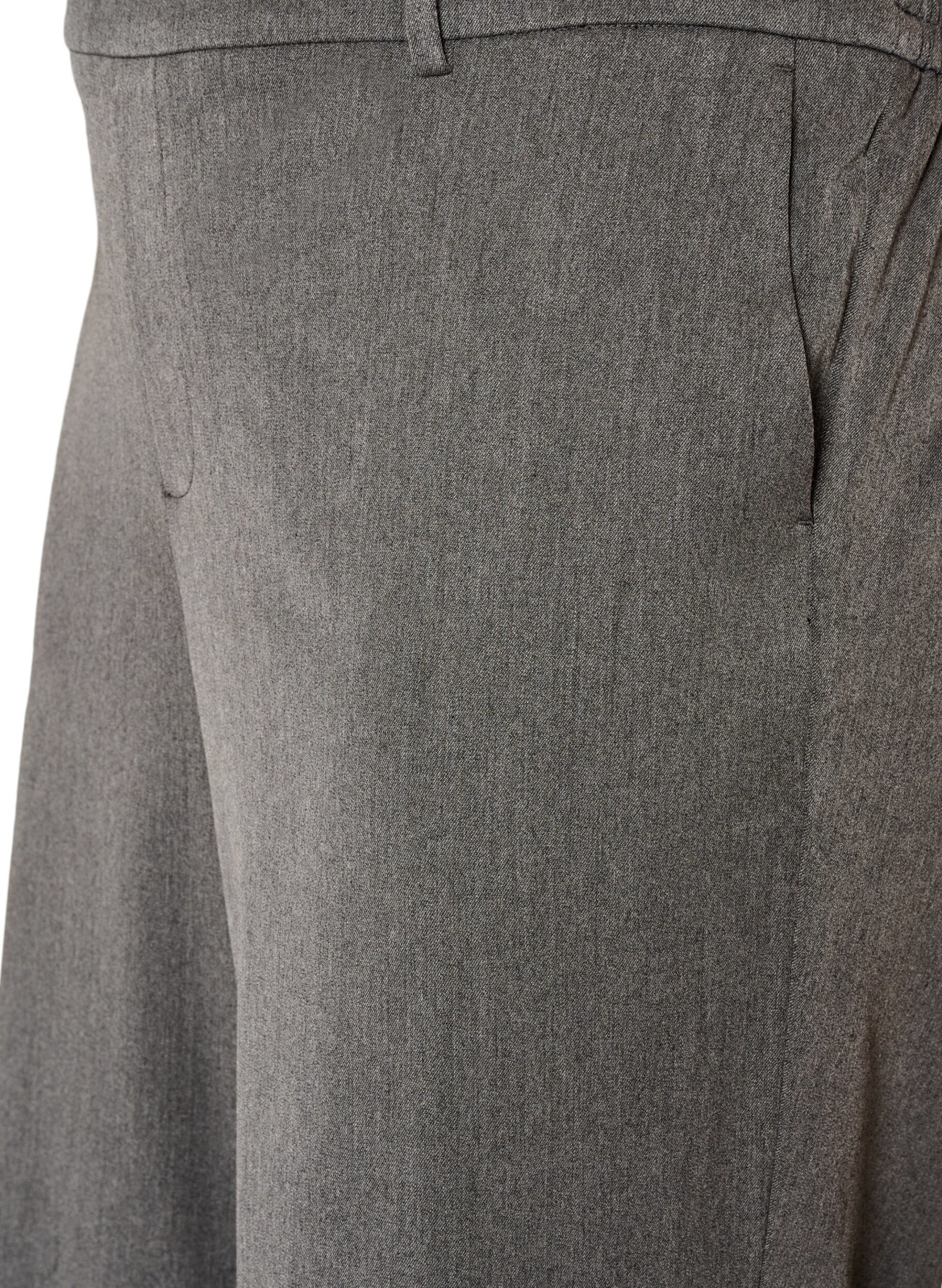 ZizziDressbukse med h&oslash;y midje og straight fit, Gr&aring;, Packshot image number 2