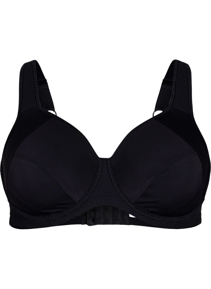 CORE, HIGH SUPPORT WIRE BRA - Sportsbh med b&oslash;yle, Svart, Packshot image number 0