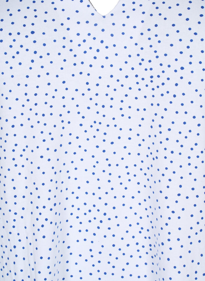 T-skjorte i bomull med striper og v-hals, B.White/S.T.W Dot, Packshot image number 2