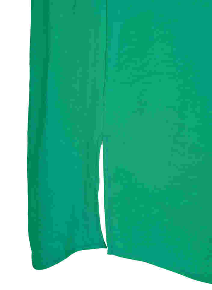 Lang viskoseskjorte med splitt, Mint, Packshot image number 3