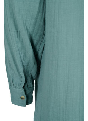 Lang bomullsskjorte med en klassisk krage, Sagebrush Green, Packshot image number 3
