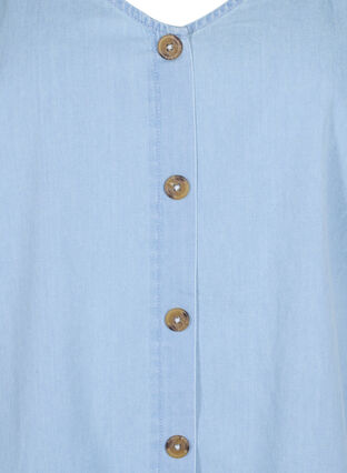 Denimtopp med knapper, Light blue denim, Packshot image number 2