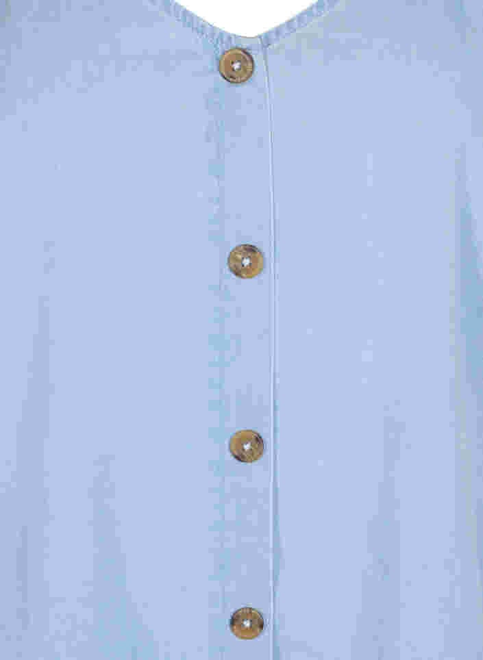 Denimtopp med knapper, Light blue denim, Packshot image number 2