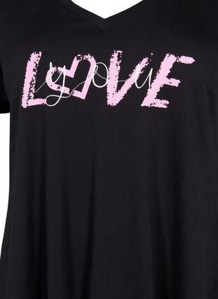 T-skjorte av bomull med korte ermer, Black LOVE, Packshot image number 2