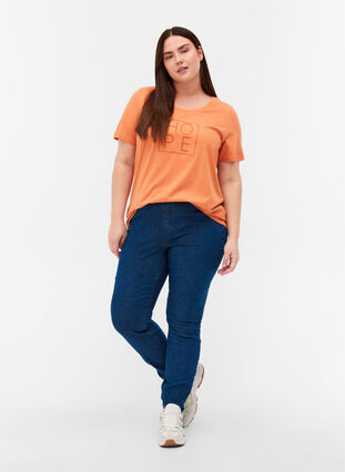 Kortermet t-skjorte med print, Brandied Melon, Model image number 2