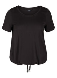 Kortermet T-skjorte med justerbar bunn, Black