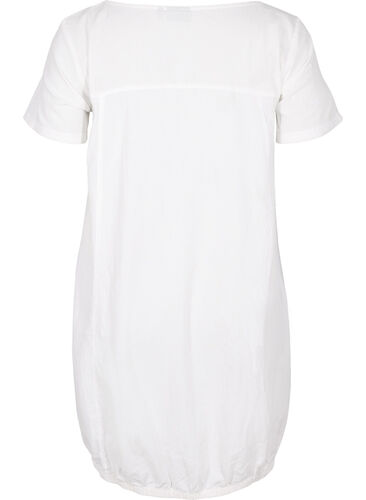 Kortermet kjole i bomull, Bright White, Packshot image number 1